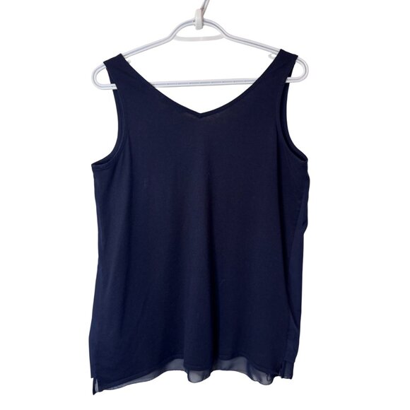 Tommy Hilfiger navy blue sleeveless V-neck tank top size M - Picture 3 of 7
